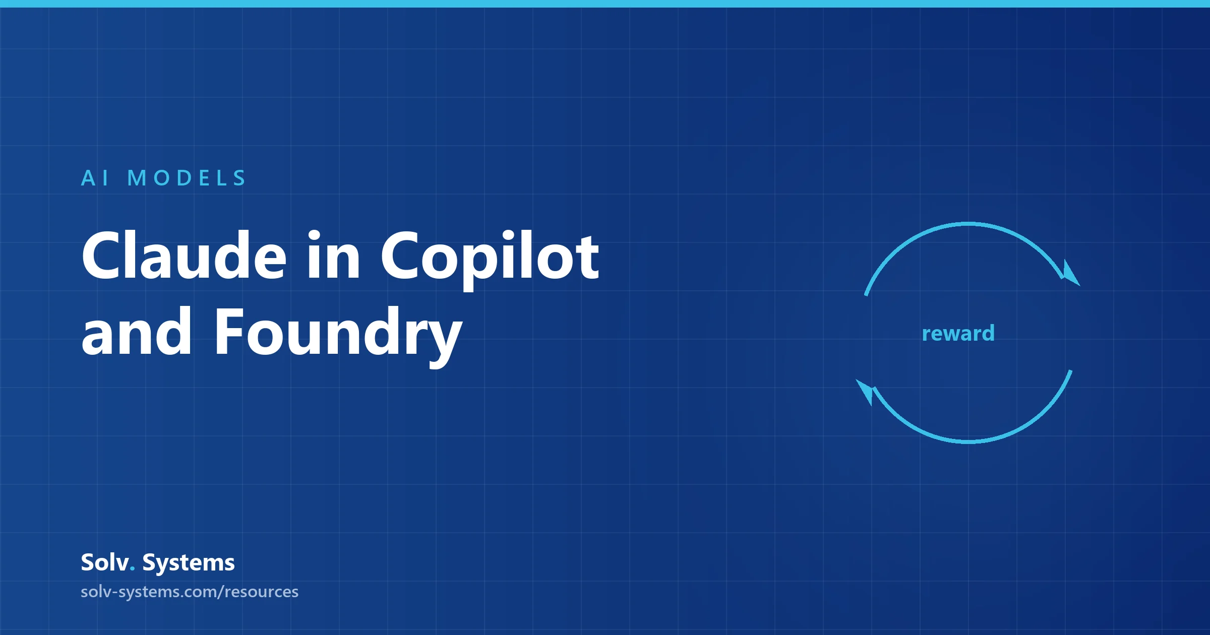 Navy Solv Systems title card reading 'Claude in Copilot and Foundry' with a continuous loop motif.