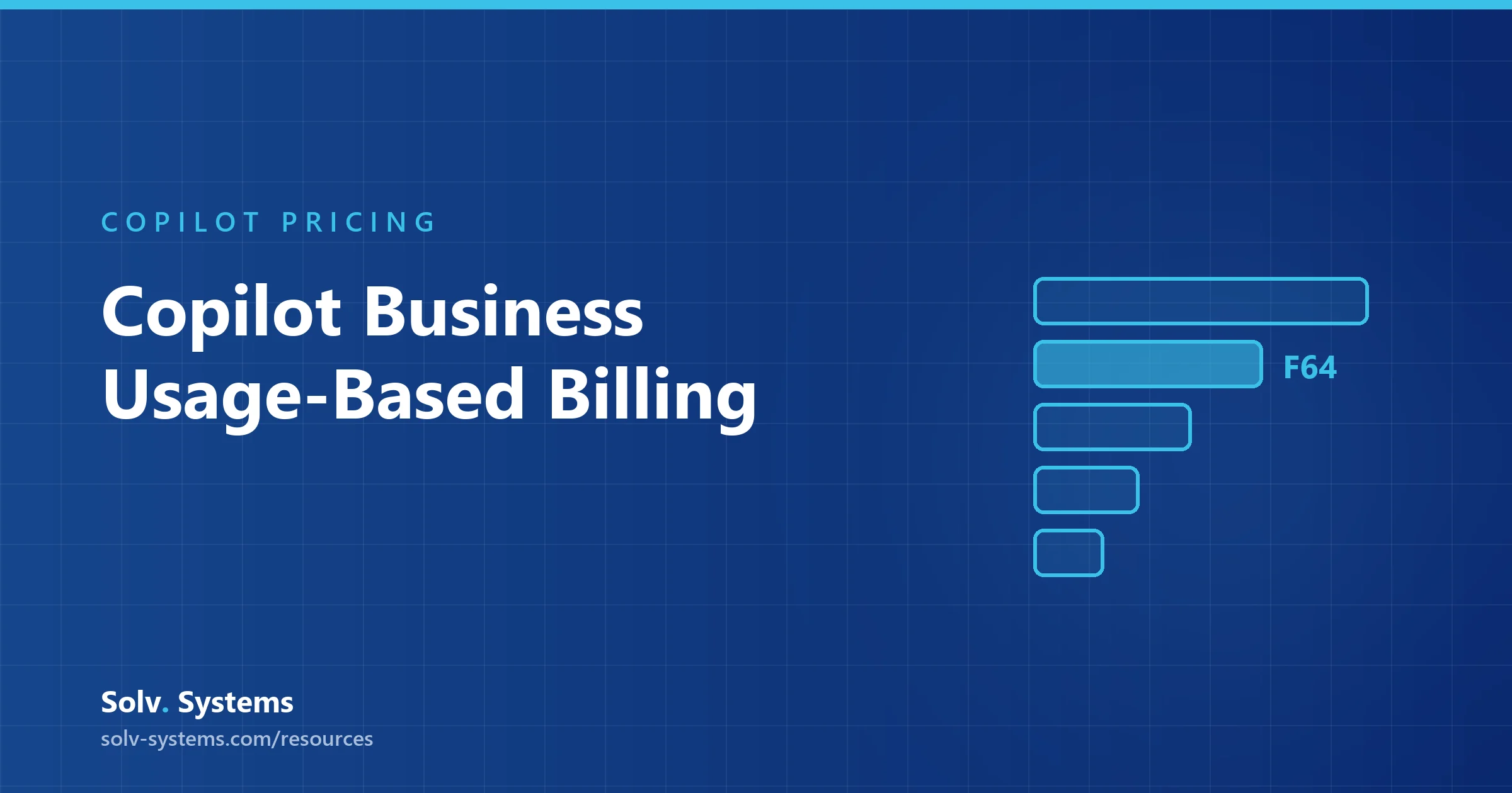 Navy Solv Systems title card reading 'Copilot Business Usage-Based Billing' with a stacked blocks motif.