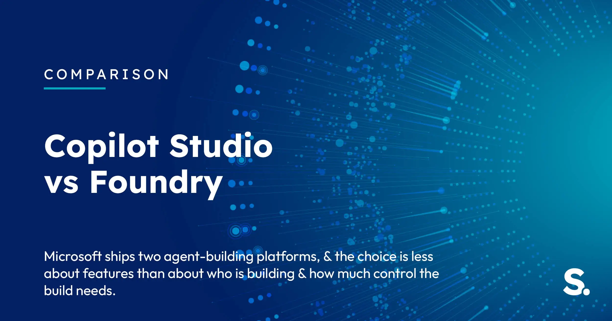 Navy Solv Systems title card reading 'Copilot Studio vs Foundry' with a versus circles motif.