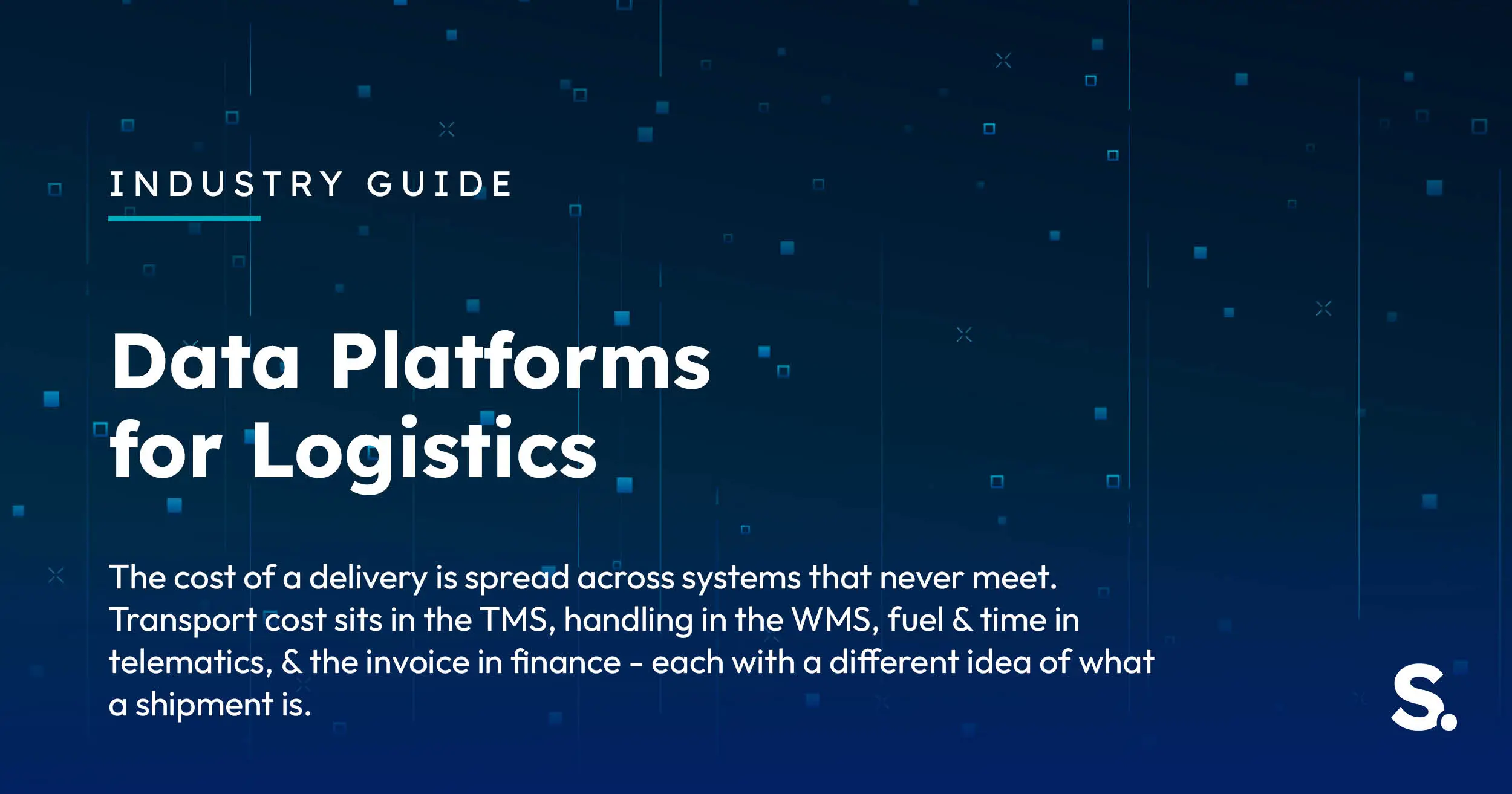 Navy Solv Systems title card reading 'Data Platforms for Logistics' with a delivery route between two points motif.