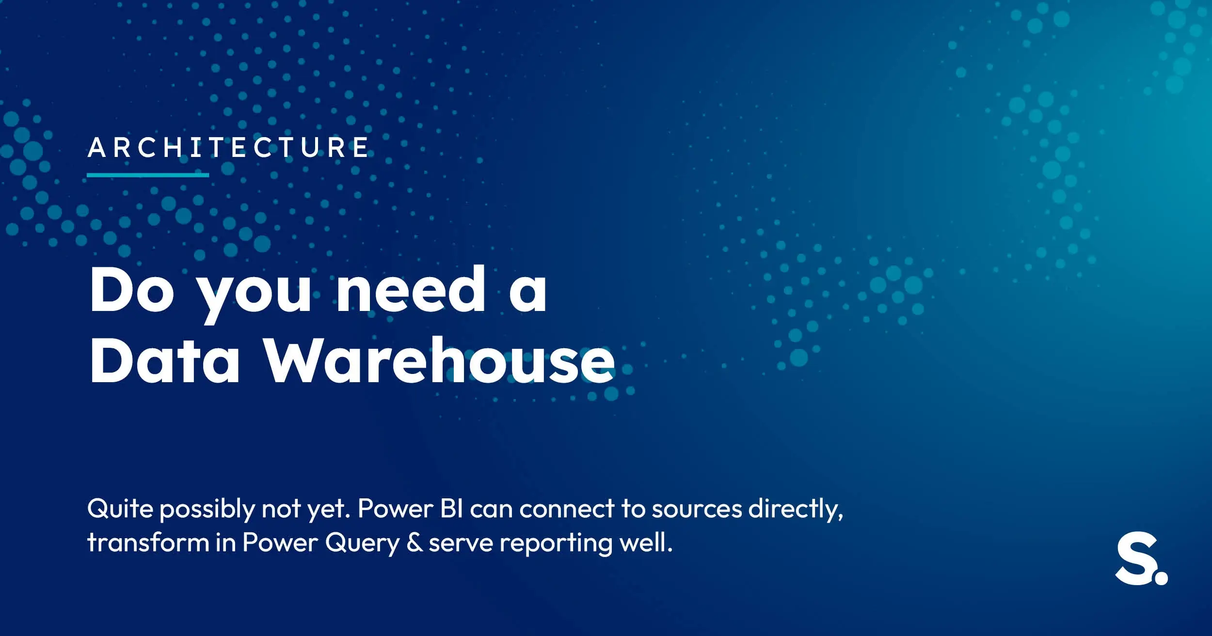Navy Solv Systems title card reading 'Do You Need a Data Warehouse?' with a decision tree motif.
