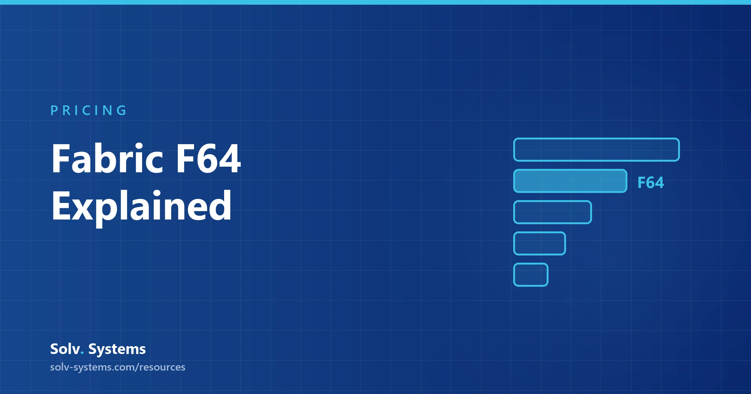 Navy Solv Systems title card reading 'Fabric F64 Explained' with a stacked capacity blocks motif.