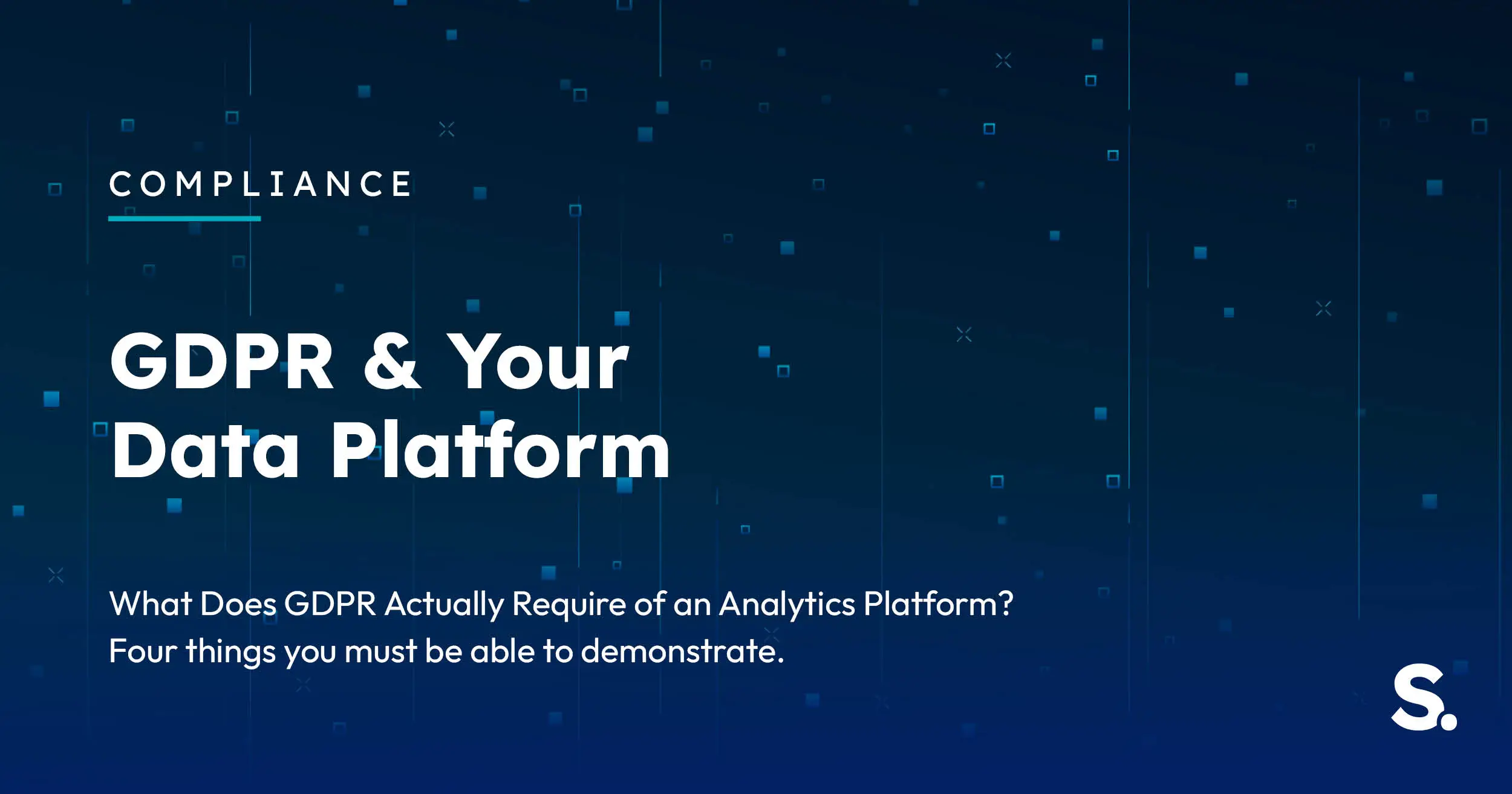 Navy Solv Systems title card reading 'GDPR and Your Data Platform' with a security shield with a check mark motif.