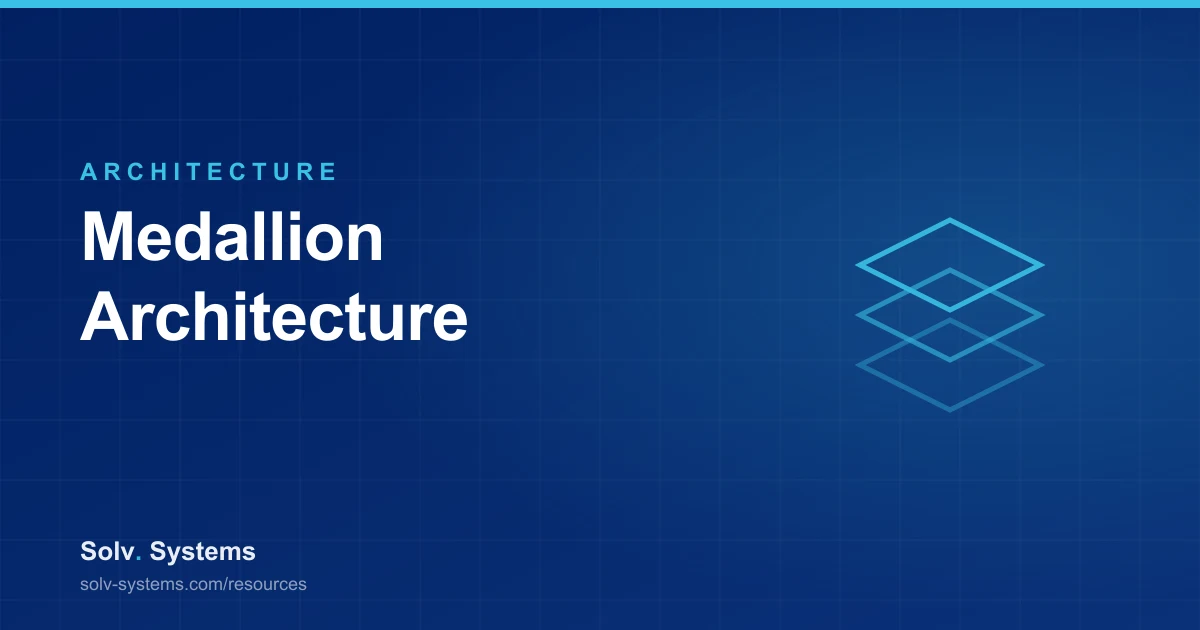 Navy Solv Systems title card reading 'Medallion Architecture' with a layered platform motif.
