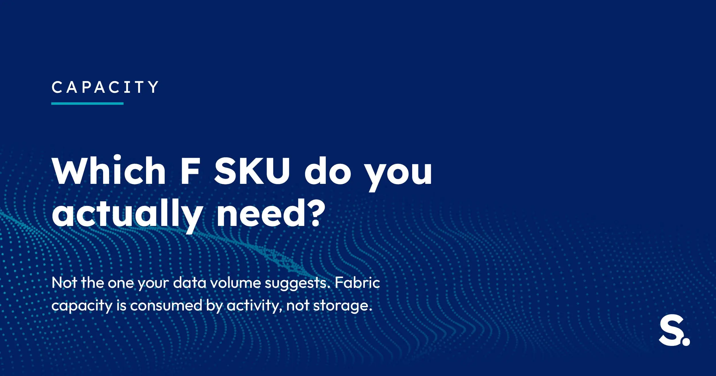 Navy Solv Systems title card reading 'Which F SKU do you actually need?' with cyan light particles.