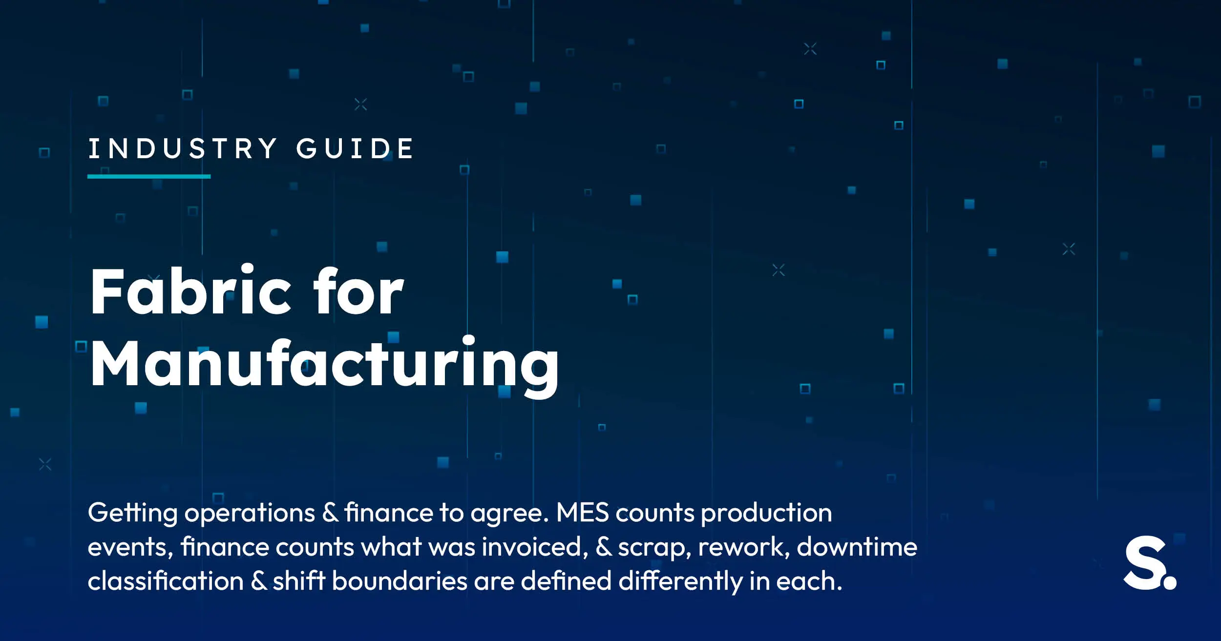 Navy Solv Systems title card reading 'Fabric for Manufacturing' with interlocking gears motif.