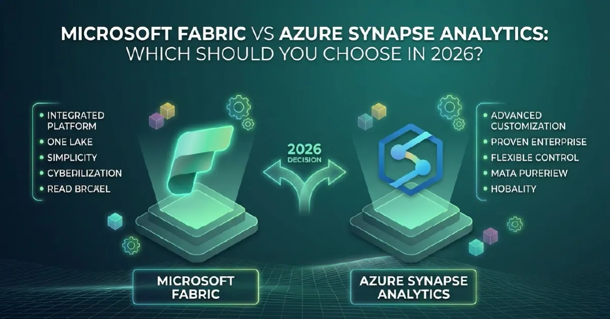 Side-by-side comparison diagram of Microsoft Fabric and Azure Synapse Analytics architectures showing their unified versus component-based data platform approaches.