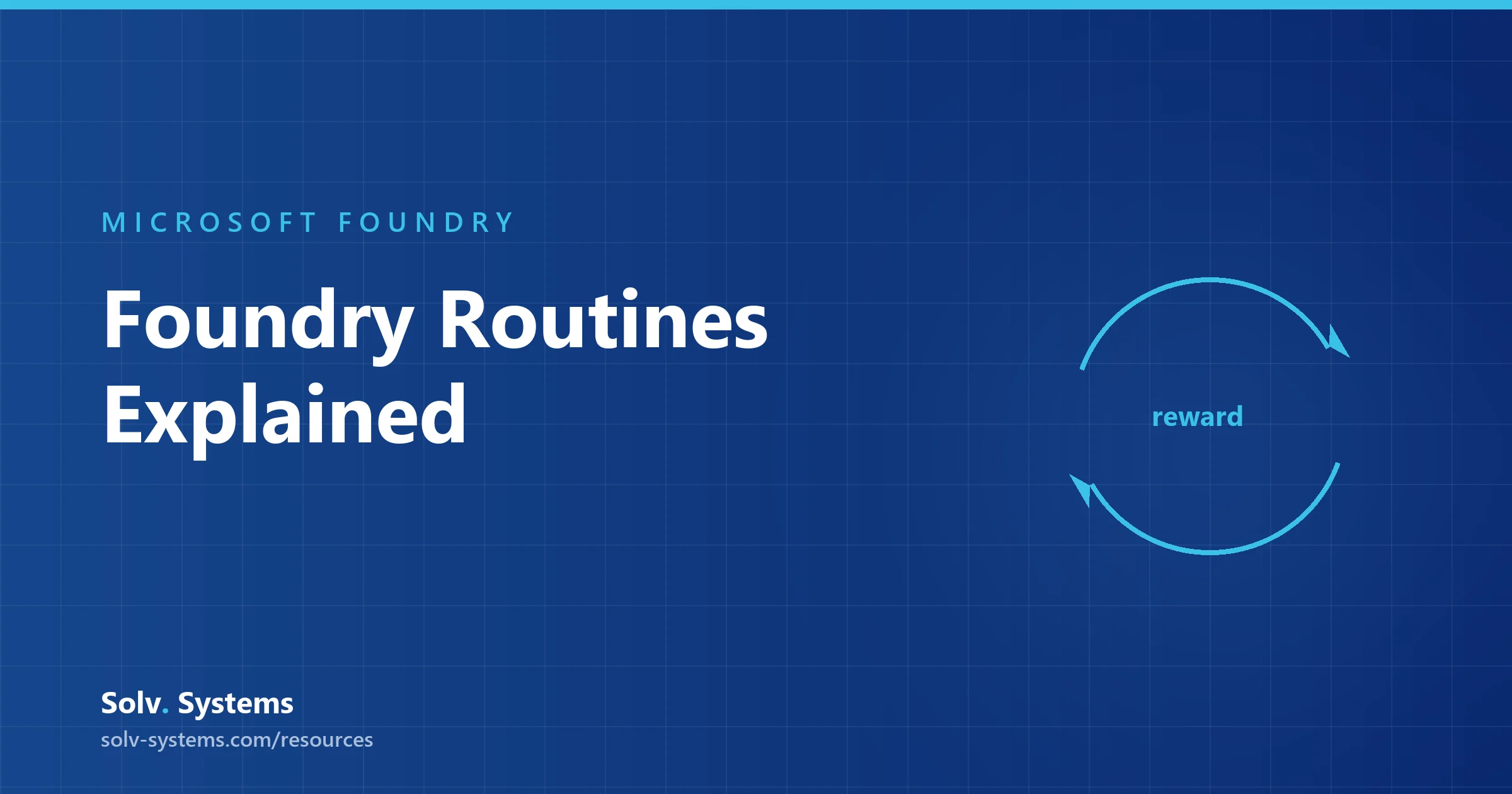 Navy Solv Systems title card reading 'Foundry Routines Explained' with a continuous loop motif.