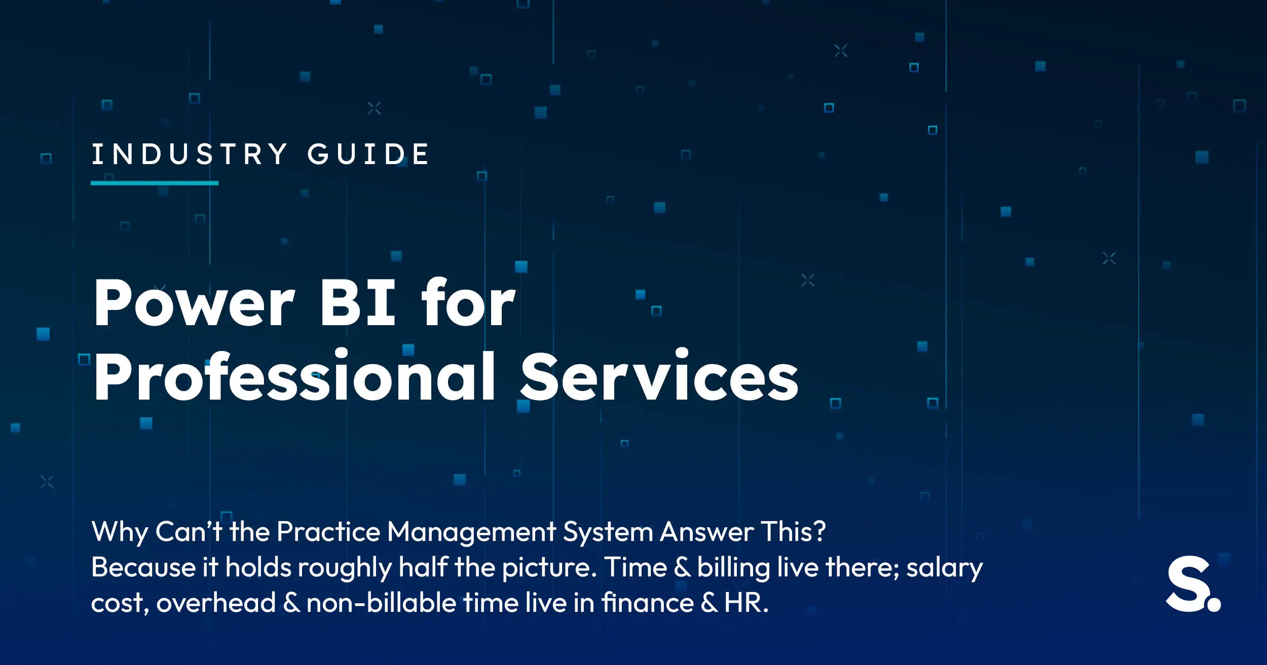 Navy Solv Systems title card reading 'Power BI for Professional Services' with a rising bar chart motif.