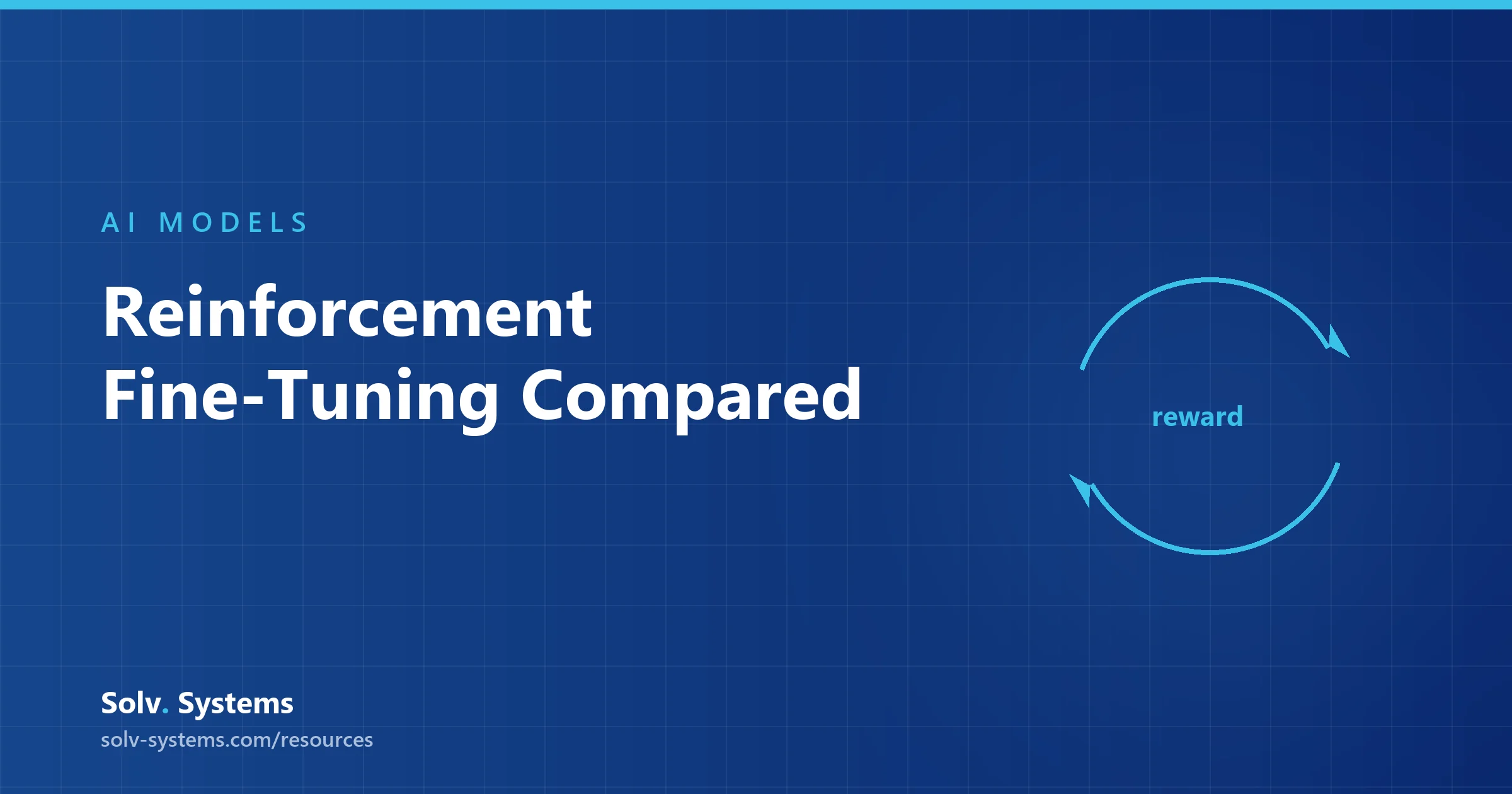Navy Solv Systems title card reading 'Reinforcement Fine-Tuning Compared' with a reward loop motif.